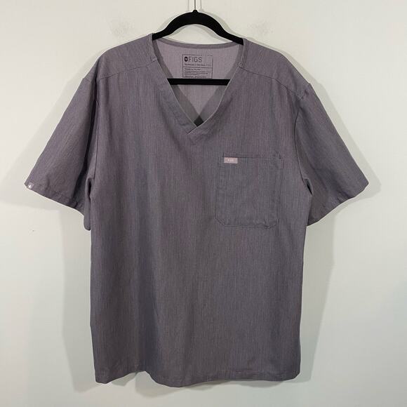 FIGS Men's Grey V-neck Short Sleeve Leon Scrub Top Size XXL - Picture 1 of 8